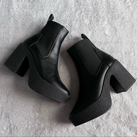 ASOS Shoes - ASOS Truffle Collection Y2K Chunky Platform Flatform Chelsea Ankle Boots Black